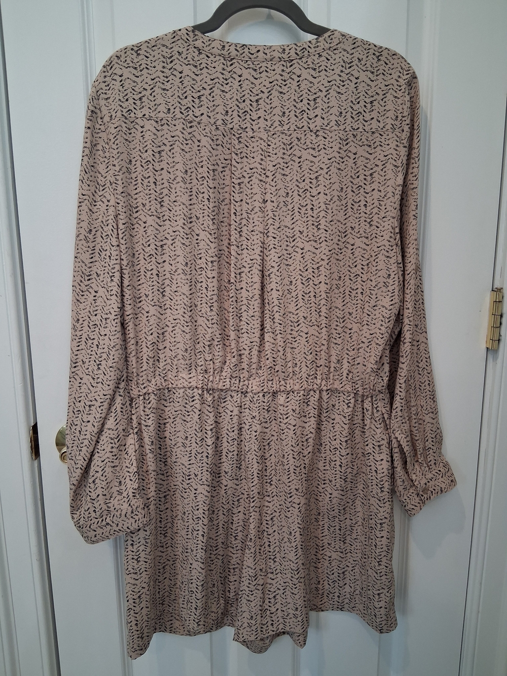 LOFT Taupe Printed Long-Sleeve Romper - Picture 2 of 5